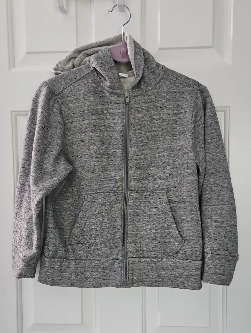 Old Navy Gray Heather Full-Zip Hooded Jacket